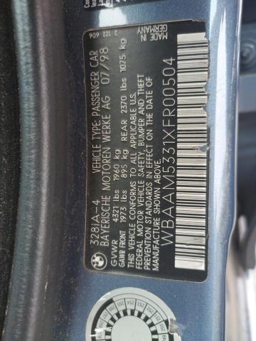 Photo 10 from auction – 1999 BMW 328 I AUTO with VIN WBAAM5331XFR00504