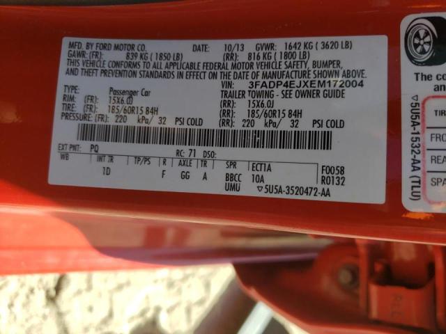 Photo 10 from auction – 2014 FORD FIESTA SE with VIN 3FADP4EJXEM172004