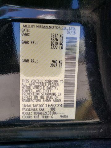 Photo 10 from auction – 2016 NISSAN ALTIMA 2.5 with VIN 1N4AL3AP1GC169774