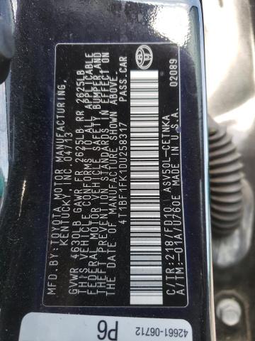 Photo 10 from auction – 2013 TOYOTA CAMRY L with VIN 4T1BF1FK1DU258317