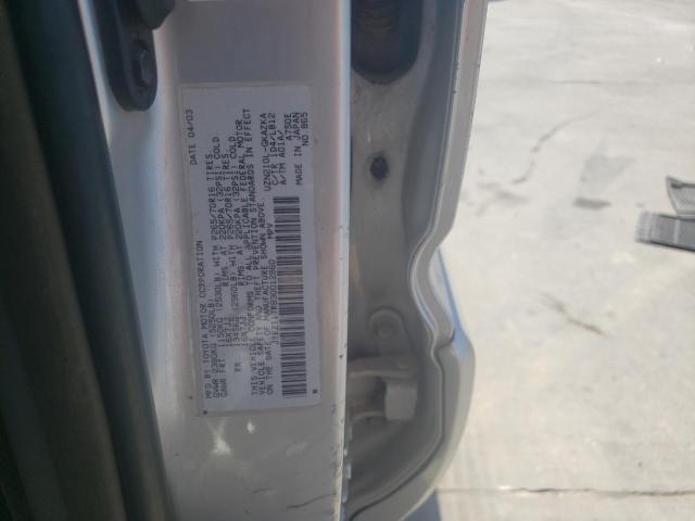 Photo 10 from auction – 2003 TOYOTA 4RUNNER LI with VIN JTEZT17R830012860