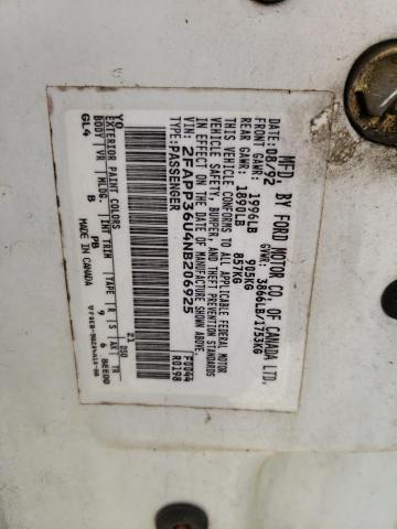 Photo 10 from auction – 1992 FORD TEMPO GL with VIN 2FAPP36U4NB206925