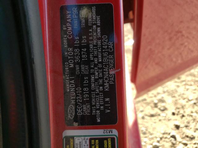 Photo 10 from auction – 2011 HYUNDAI ACCENT GLS with VIN KMHCN4AC1BU614920