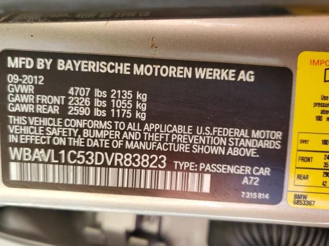 Photo 10 from auction – 2013 BMW X1 XDRIVE2 with VIN WBAVL1C53DVR83823