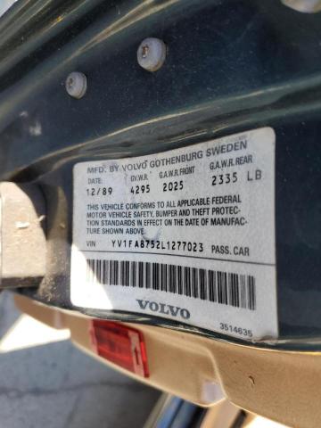 Photo 10 from auction – 1990 VOLVO 740 with VIN YV1FA8752L1277023