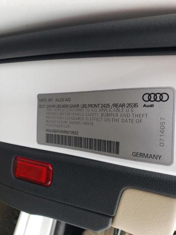 Photo 10 from auction – 2021 AUDI A4 PREMIUM with VIN WAUABAF46MN010553