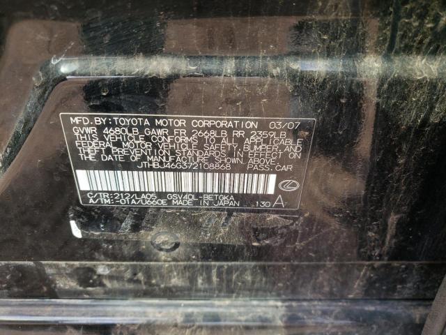 Photo 10 from auction – 2007 LEXUS ES 350 with VIN JTHBJ46G372108868