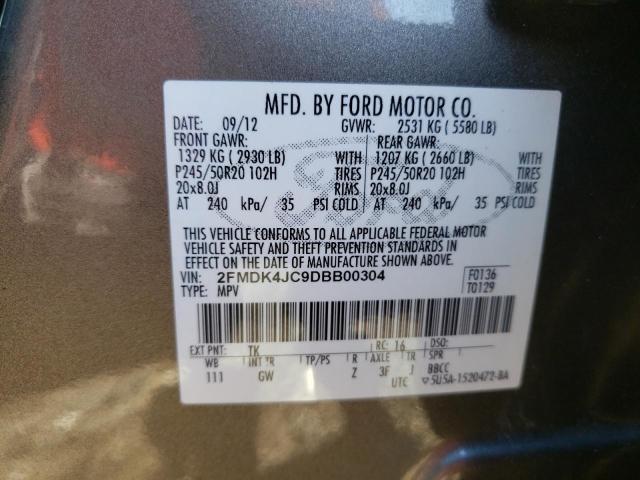 Photo 10 from auction – 2013 FORD EDGE SEL with VIN 2FMDK4JC9DBB00304