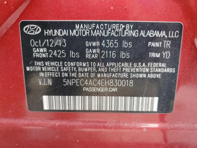 Photo 10 from auction – 2014 HYUNDAI SONATA SE with VIN 5NPEC4AC4EH830018