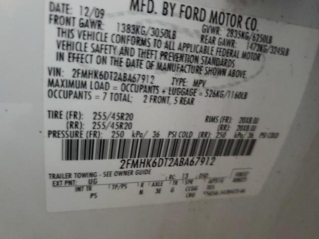 Photo 10 from auction – 2010 FORD FLEX LIMIT with VIN 2FMHK6DT2ABA67912