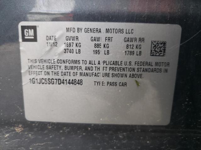 Photo 10 from auction – 2013 CHEVROLET SONIC LT with VIN 1G1JC5SG7D4144848