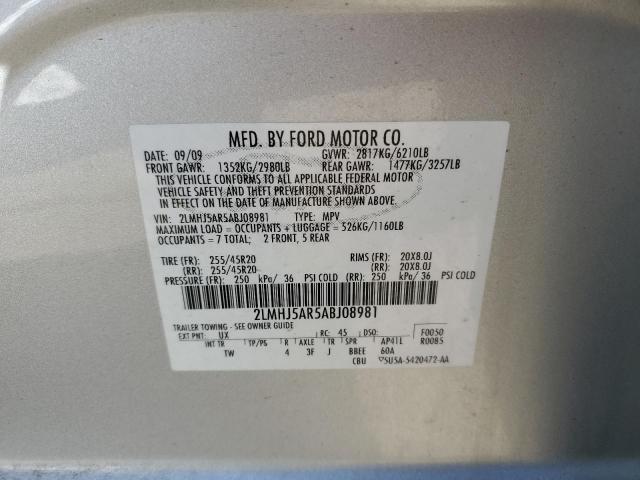 Photo 10 from auction – 2010 LINCOLN MKT with VIN 2LMHJ5AR5ABJ08981