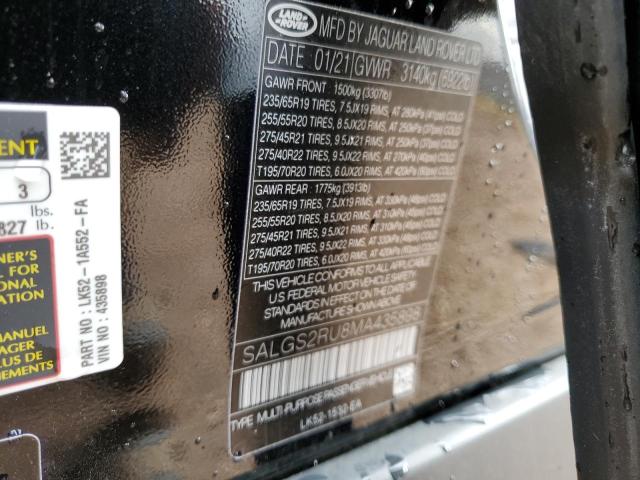 Photo 10 from auction – 2021 LAND ROVER RANGE ROVE with VIN SALGS2RU8MA435898