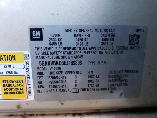 Photo 10 from auction – 2014 BUICK ENCLAVE with VIN 5GAKVBKD3EJ189803