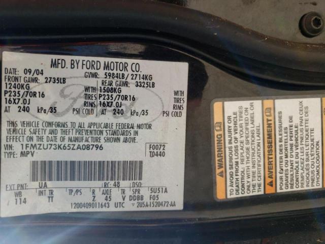 Photo 10 from auction – 2005 FORD EXPLORER X with VIN 1FMZU73K65ZA08796