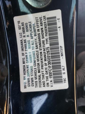 Photo 10 from auction – 2016 HONDA CIVIC EX with VIN 19XFC1F30GE012675