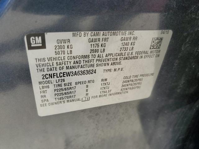 Photo 10 from auction – 2010 CHEVROLET EQUINOX LS with VIN 2CNFLCEW3A6363624