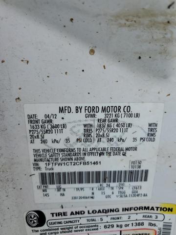 Photo 10 from auction – 2012 FORD F150 SUPER with VIN 1FTFW1CT2CFB51461