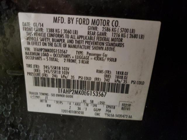 Photo 10 from auction – 2014 FORD TAURUS POL with VIN 1FAHP2MK0EG153567