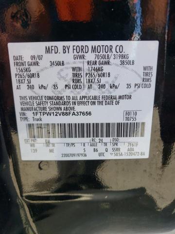 Photo 10 from auction – 2008 FORD F150 SUPER with VIN 1FTPW12V88FA37656