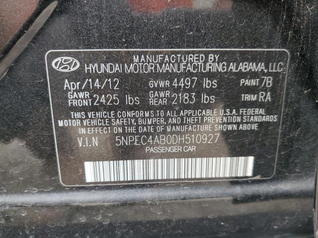 Photo 10 from auction – 2013 HYUNDAI SONATA SE with VIN 5NPEC4AB0DH510927