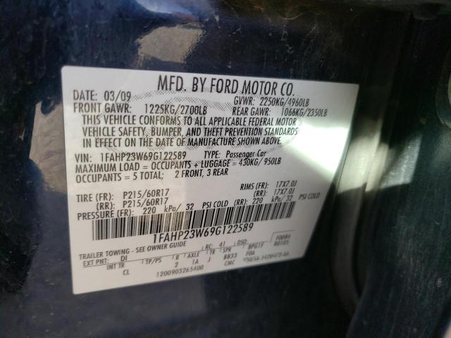 Photo 10 from auction – 2009 FORD TAURUS SE with VIN 1FAHP23W69G122589