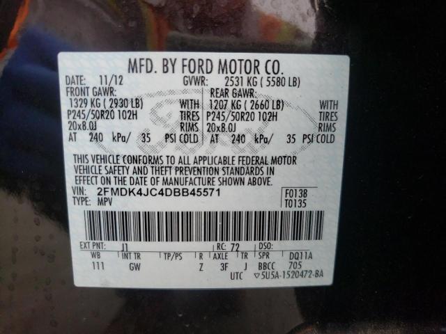 Photo 10 from auction – 2013 FORD EDGE SEL with VIN 2FMDK4JC4DBB45571