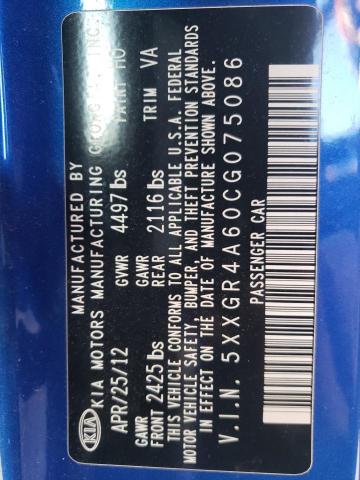 Photo 10 from auction – 2012 KIA OPTIMA SX with VIN 5XXGR4A60CG075086