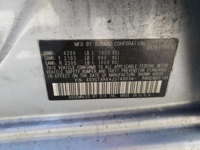 Photo 10 from auction – 2018 SUBARU IMPREZA with VIN 4S3GTAA64J3749074