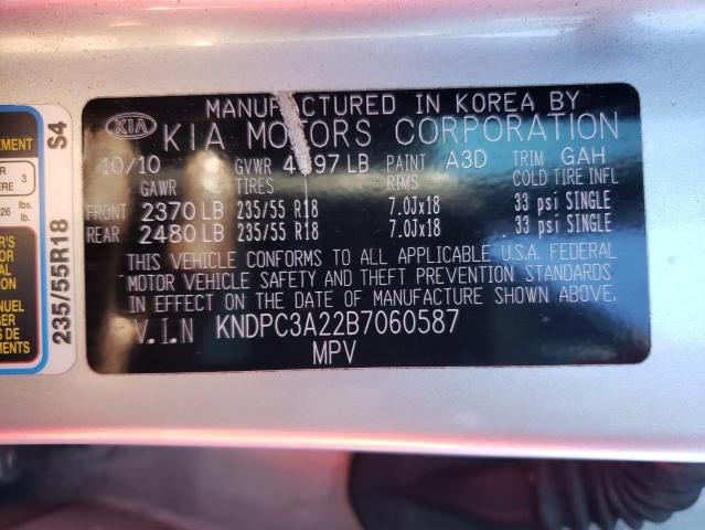 Photo 10 from auction – 2011 KIA SPORTAGE E with VIN KNDPC3A22B7060587