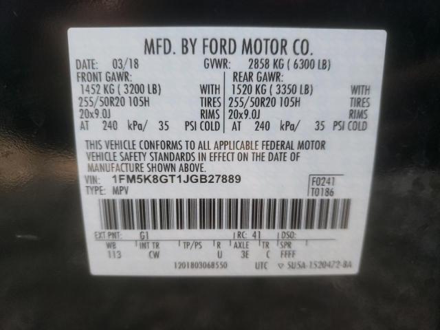 Photo 10 from auction – 2018 FORD EXPLORER S with VIN 1FM5K8GT1JGB27889