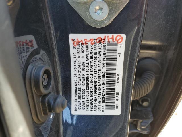 Photo 10 from auction – 2016 HONDA CIVIC EXL with VIN 19XFC1F7XGE009043