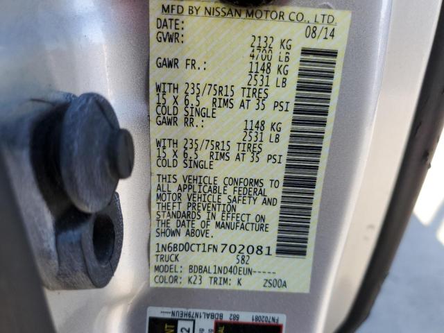 Photo 10 from auction – 2015 NISSAN FRONTIER S with VIN 1N6BD0CT1FN702081