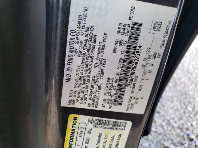 Photo 10 from auction – 2016 FORD FUSION TIT with VIN 3FA6P0K90GR283954