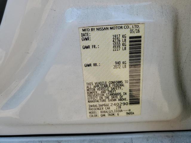 Photo 10 from auction – 2016 NISSAN ALTIMA 2.5 with VIN 1N4AL3AP6GC240290