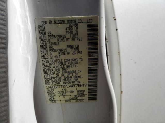 Photo 10 from auction – 2000 NISSAN FRONTIER C with VIN 1N6ED27T2YC407847