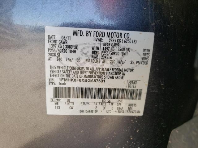 Photo 10 from auction – 2011 FORD EXPLORER L with VIN 1FMHK8F8XBGA87601
