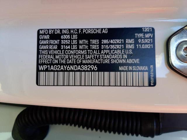 Photo 10 from auction – 2022 PORSCHE CAYENNE GT with VIN WP1AG2AY6NDA38296