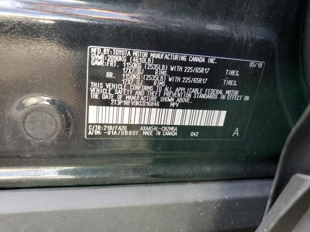 Photo 10 from auction – 2019 TOYOTA RAV4 XLE with VIN 2T3P1RFV9KC016846