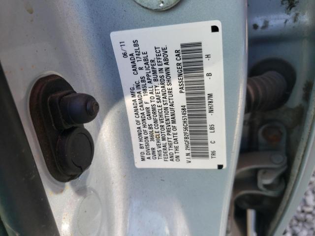 Photo 10 from auction – 2012 HONDA CIVIC LX with VIN 2HGFB2F56CH514584