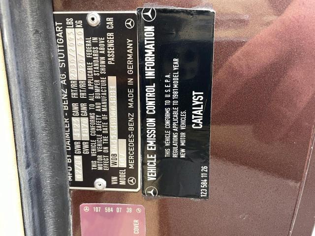 Photo 10 from auction – 1981 MERCEDES-BENZ 380 SL with VIN WDBBA45A4BB004881