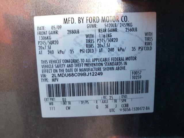 Photo 10 from auction – 2009 LINCOLN MKX with VIN 2LMDU68C09BJ12249