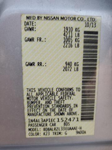 Photo 10 from auction – 2014 NISSAN ALTIMA 2.5 with VIN 1N4AL3AP1EC152471