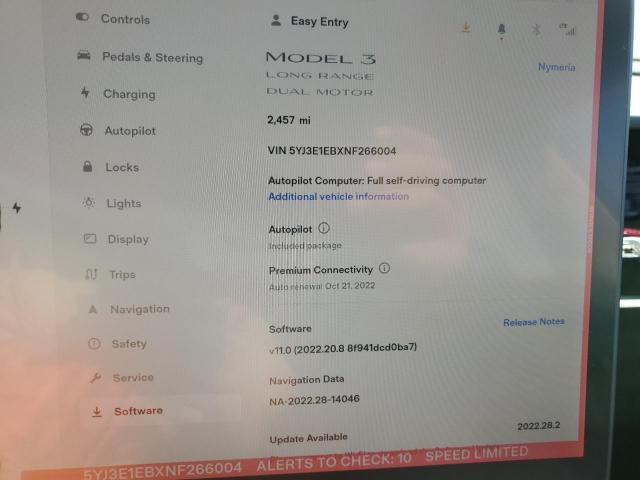 Photo 8 from auction – 2022 TESLA MODEL 3 with VIN 5YJ3E1EBXNF266004