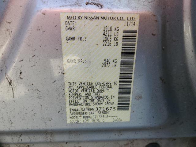 Photo 10 from auction – 2015 NISSAN ALTIMA 2.5 with VIN 1N4AL3AP8FN371675