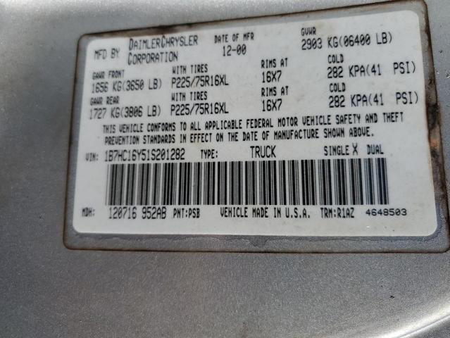 Foto 10 de la subasta – 2001 DODGE RAM 1500 con VIN 1B7HC16Y51S201282