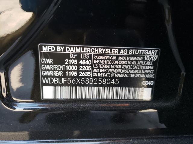 Photo 10 from auction – 2008 MERCEDES-BENZ E 350 with VIN WDBUF56X58B258045