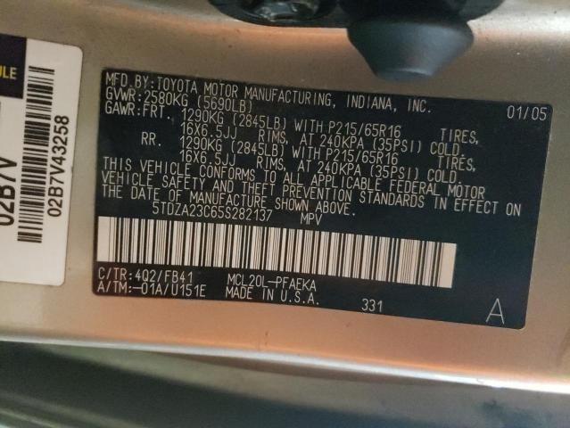 Photo 10 from auction – 2005 TOYOTA SIENNA CE with VIN 5TDZA23C65S282137