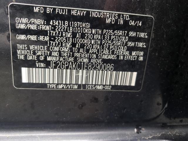 Photo 10 from auction – 2014 SUBARU XV CROSSTR with VIN JF2GPAKC1E8290086