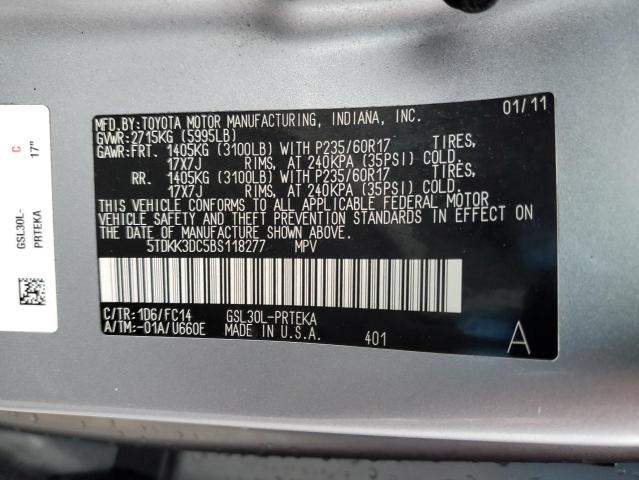 Photo 10 from auction – 2011 TOYOTA SIENNA LE with VIN 5TDKK3DC5BS118277